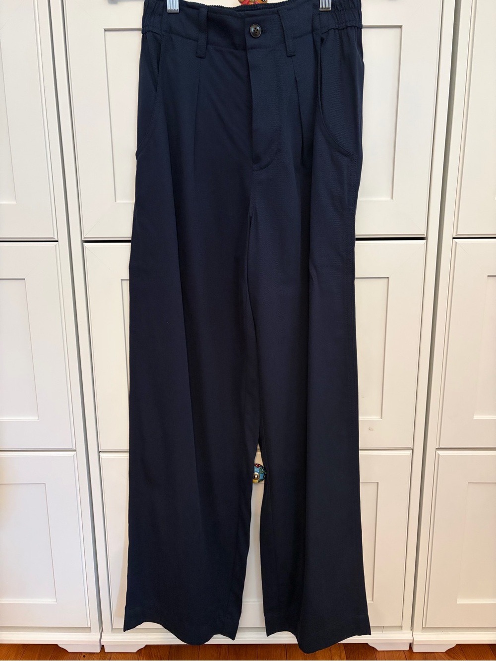 Madewell Women’s Dark Navy Wide-Leg Trousers